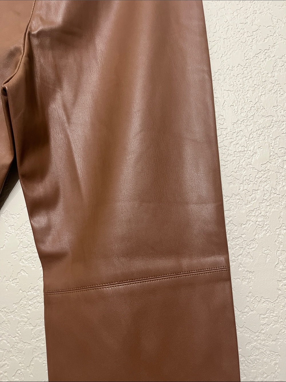 Zara Women’s Size Large Brown Faux Leather Skinny Pants With Zippers at Ankles - Picture 11 of 11
